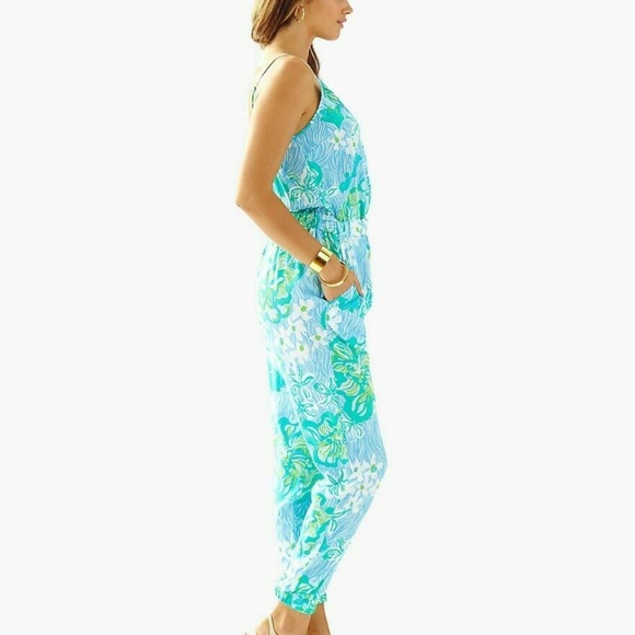 SOLD Lilly Pulitzer Melba Jumpsuit Lagoon - Picture 3 of 8